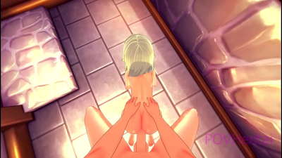 (فخ) تساعدك خادمة Elvish على غسل وجهك.